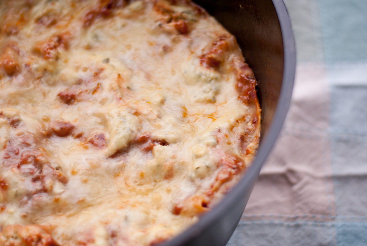 Easy Homemade Dutch Oven Lasagna - Rocky Hedge Farm